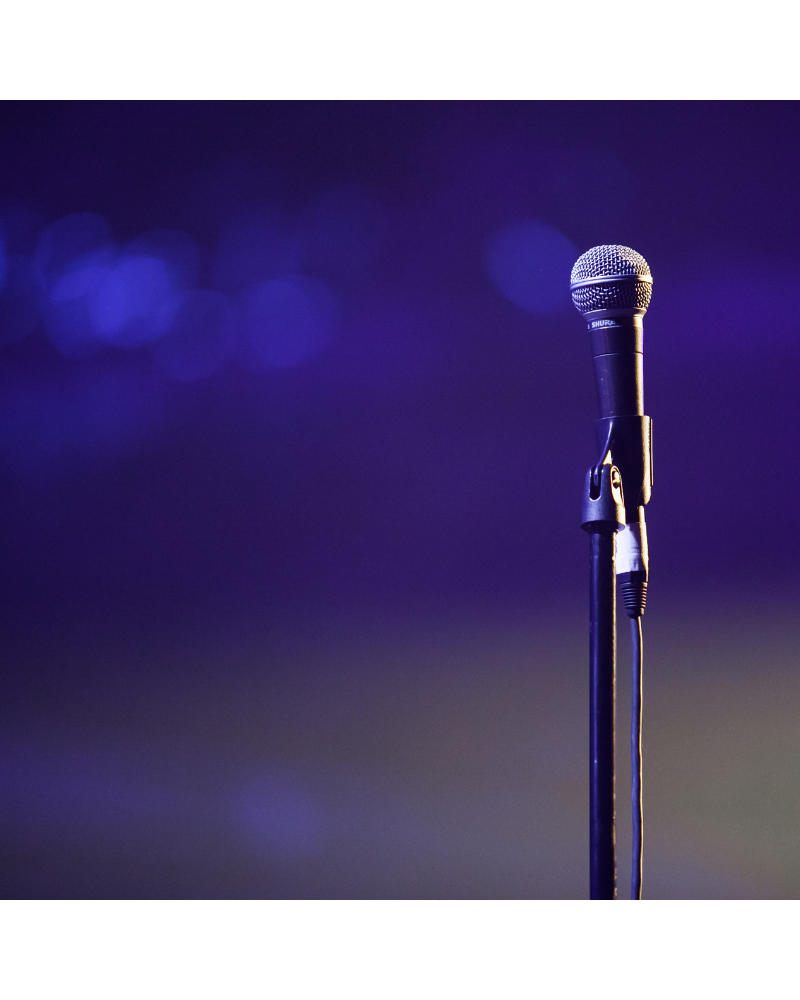 Microphone on a stage