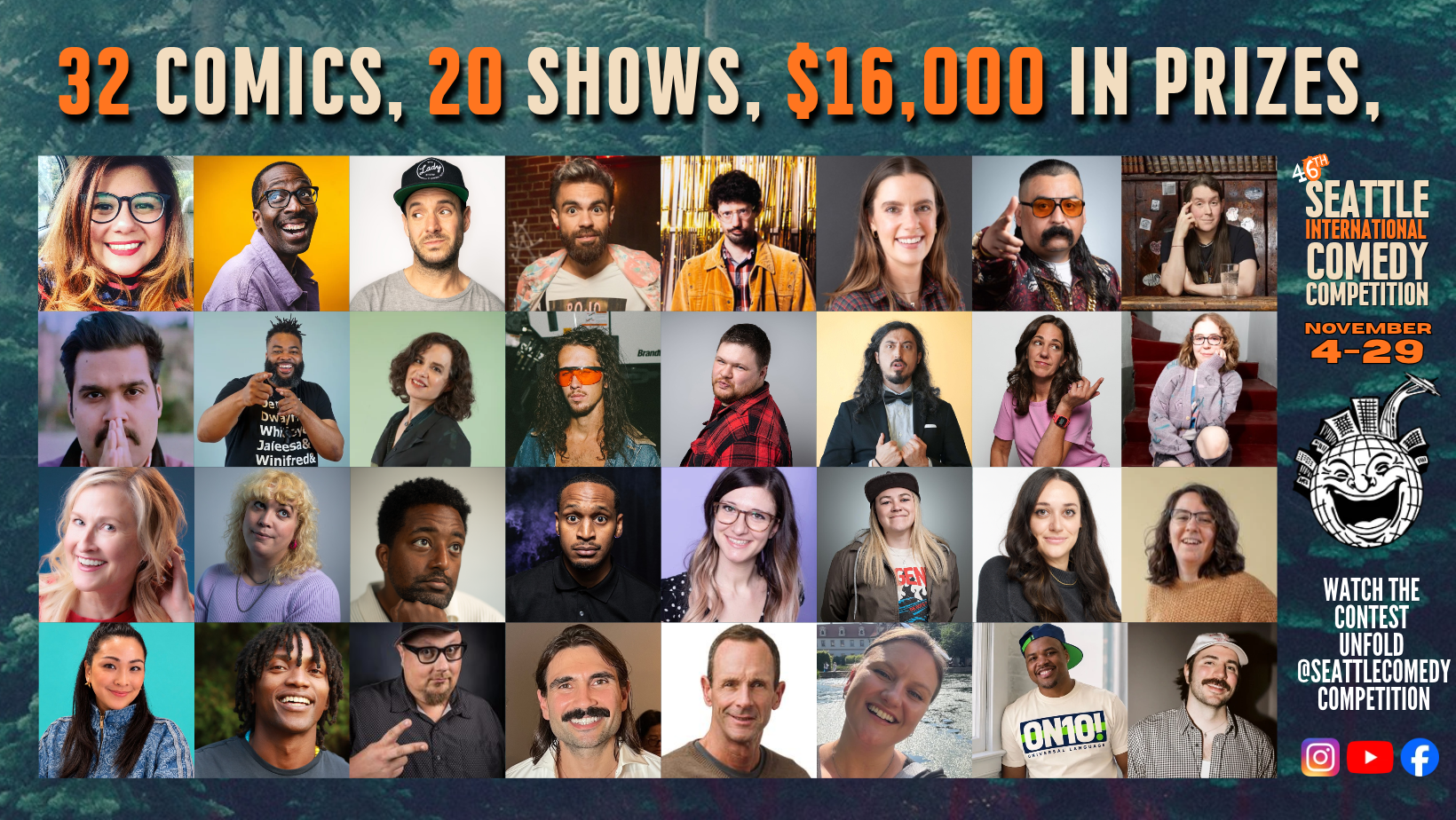 2026 Seattle Comedy Competition Performers Banner